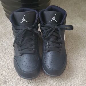 Jordan Black Athletic High-Top Football Cleats